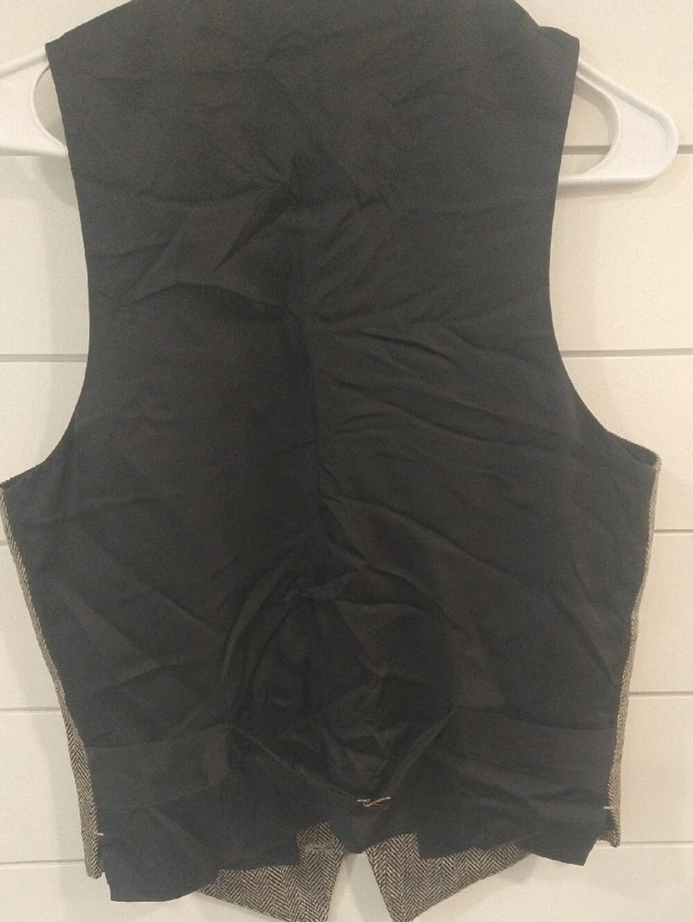 J. Crew Men's Herringbone Brown Wool Blend Vest XS
